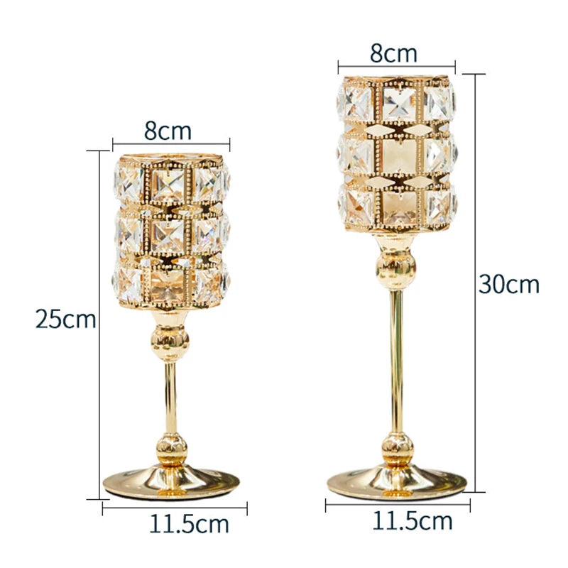 Candelabro de cristal dorado para hogar.